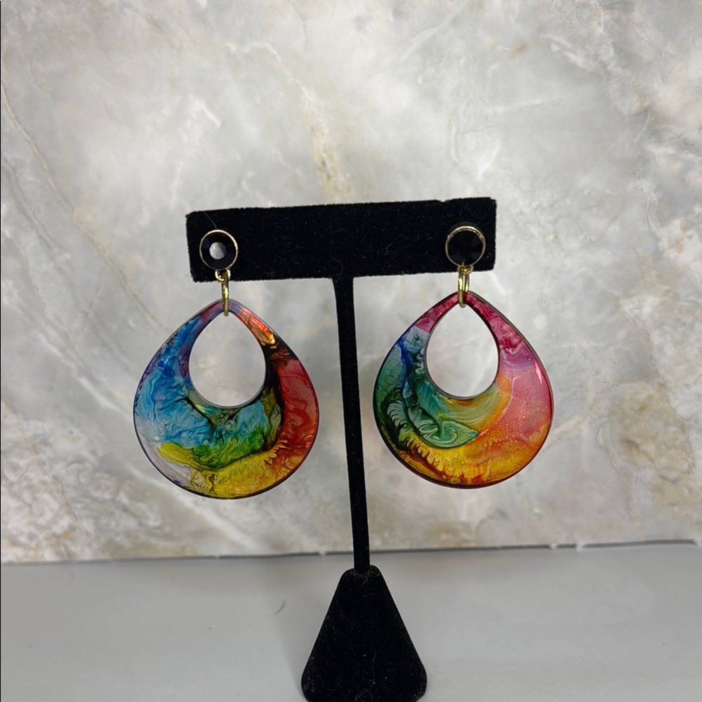 Rainbow Teardrop Earrings